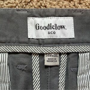 Goodfellow & Co Gray Men's Pants with Striped Waistband Accent